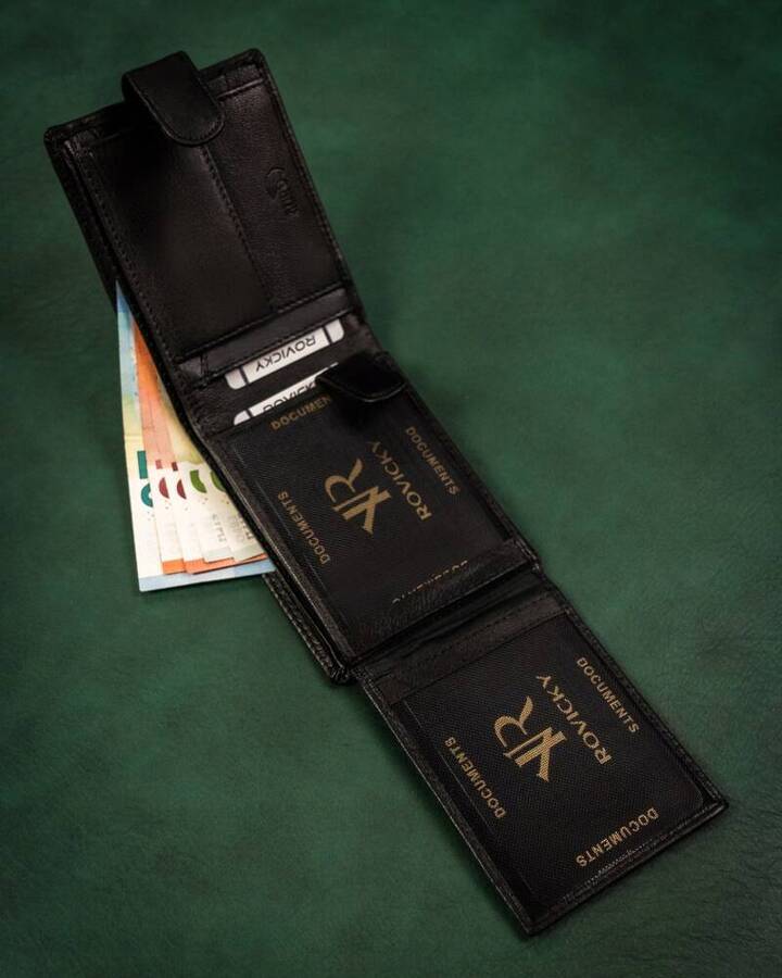 Шкіряне портмоне чоловіче Rovicky R-N992L-GAT-Black Шкіряне портмоне чоловіче Rovicky R-N992L-GAT-Black
