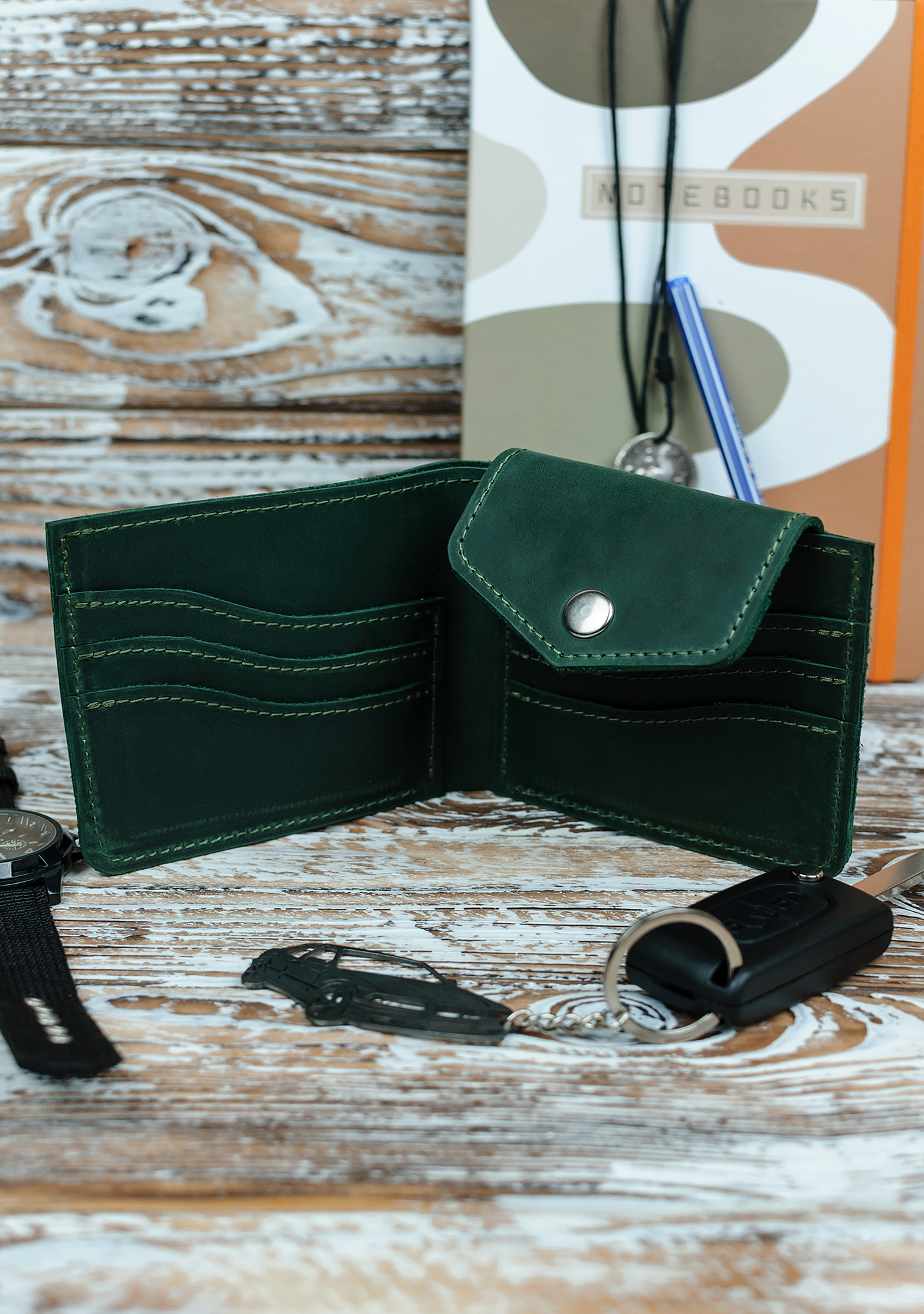 Гаманець шкіряний DNK Leather DNK-LW-08-col.C зелений Гаманець шкіряний DNK Leather DNK-LW-08-col.C зелений
