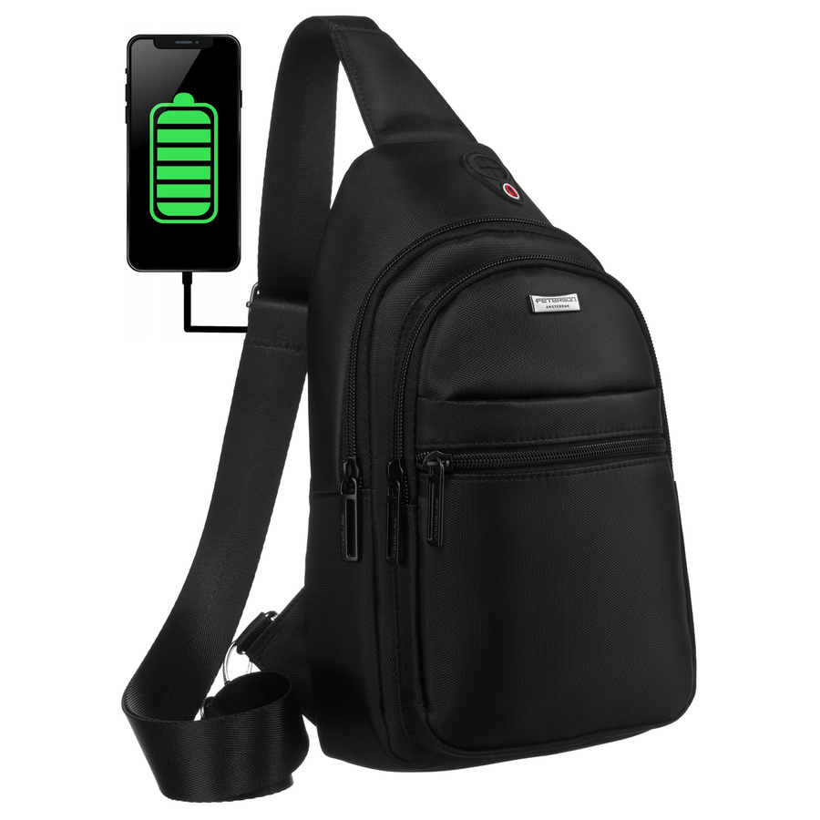 Сумка-слінг чоловіча PETERSON PTN-73206-BLACK
