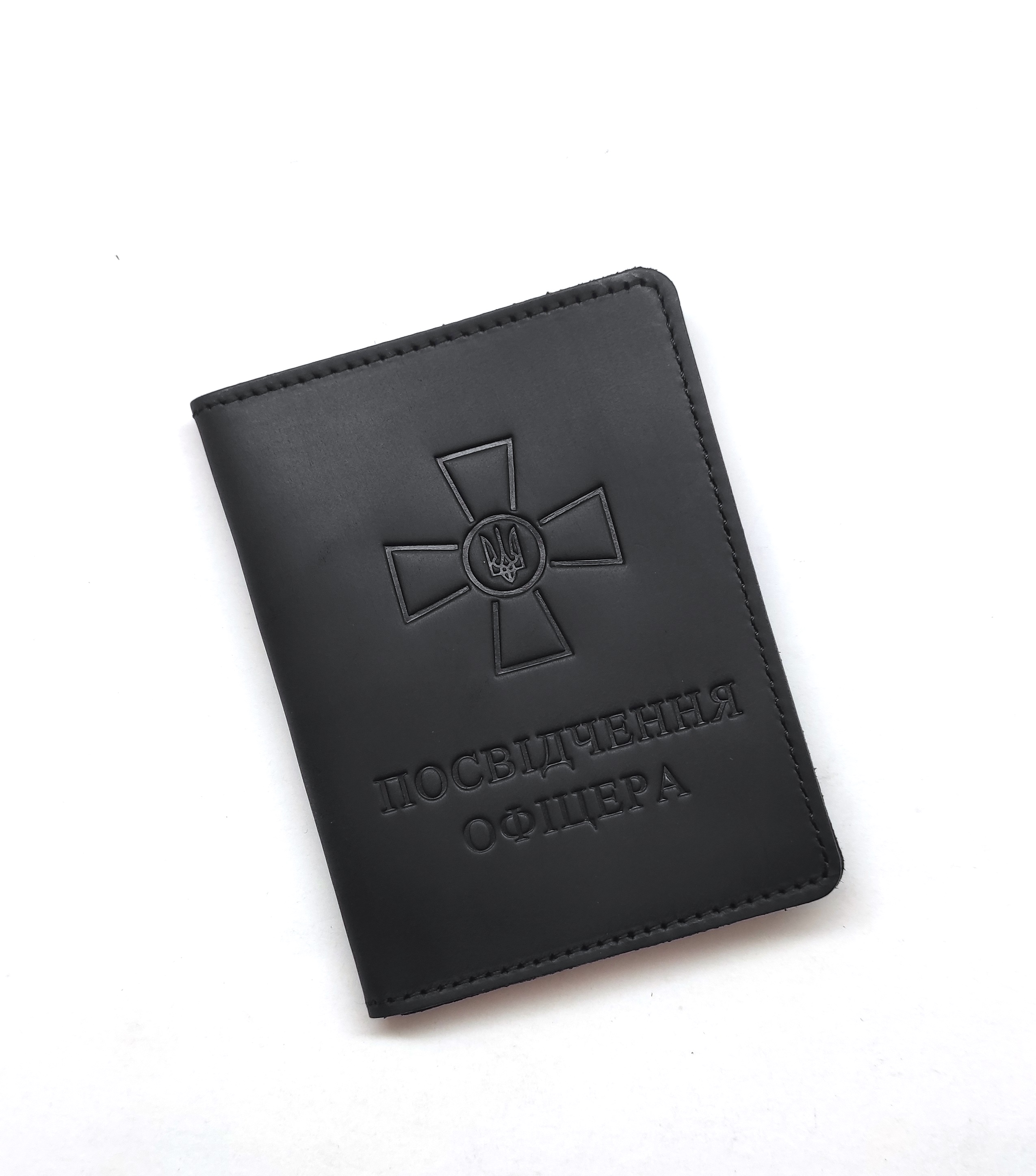 Шкіряна обкладинка на Посвідчення офіцера DNK-Officer-doc-H-col.J чорний