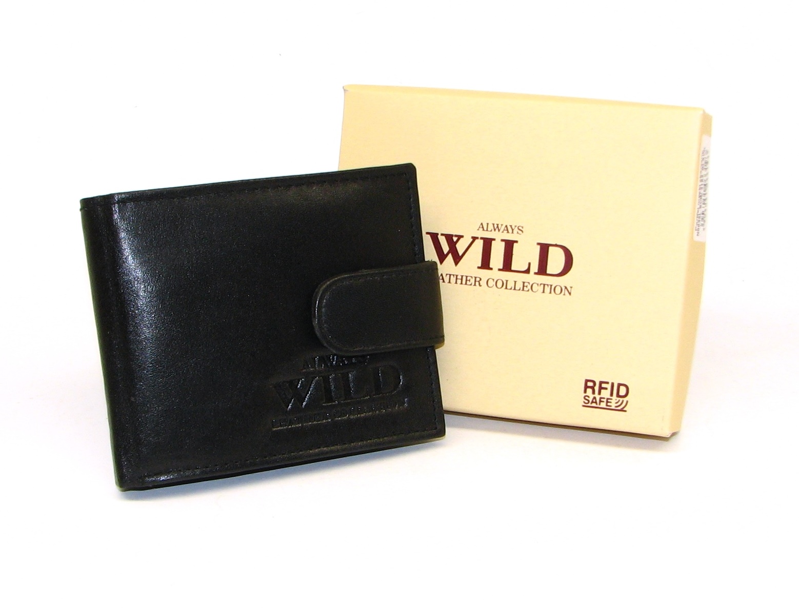 Чоловічий шкіряний гаманець Always Wild N0035L-SCR/3193 чорний