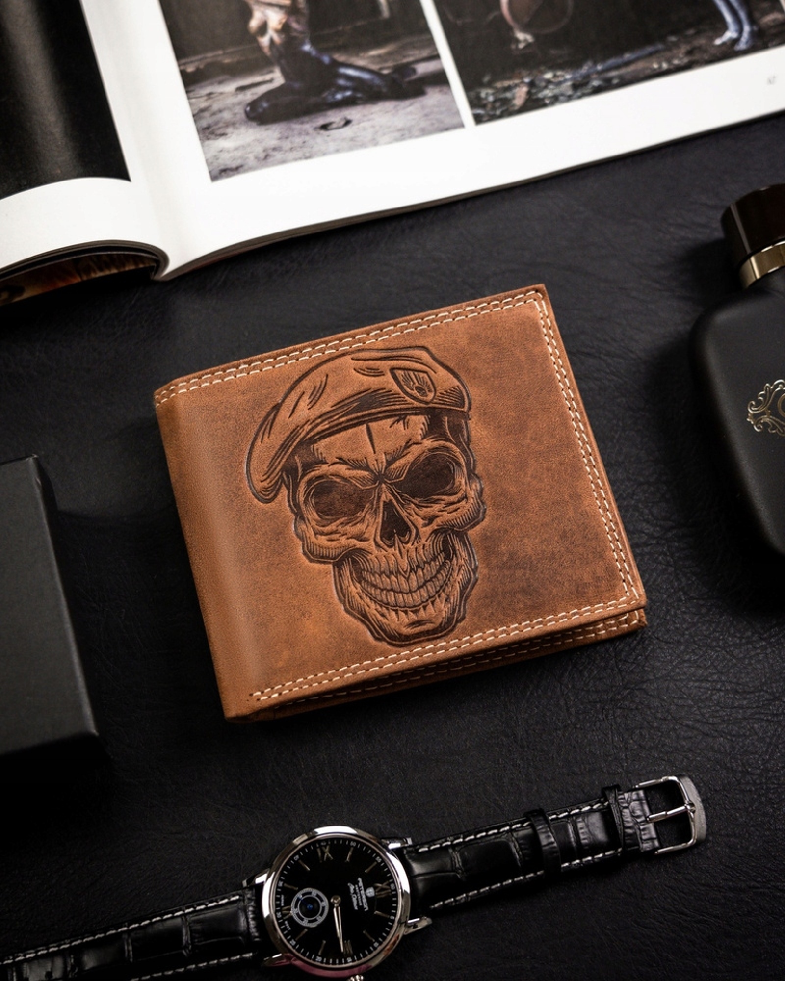 Портмоне чоловіче Animals World N992-CHM-SKULL-COGNAC Портмоне чоловіче Animals World N992-CHM-SKULL-COGNAC