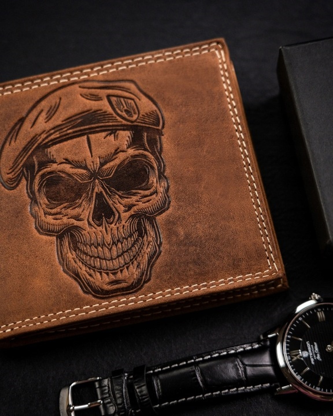 Портмоне чоловіче Animals World N992-CHM-SKULL-COGNAC Портмоне чоловіче Animals World N992-CHM-SKULL-COGNAC