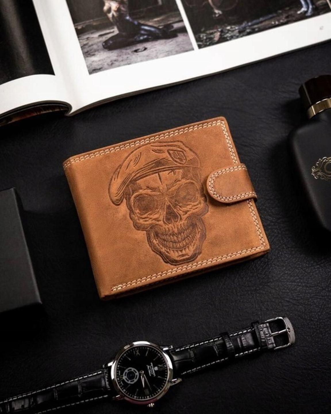 Портмоне чоловіче Animals World N992L-CHM-SKULL-COGNAC Портмоне чоловіче Animals World N992L-CHM-SKULL-COGNAC