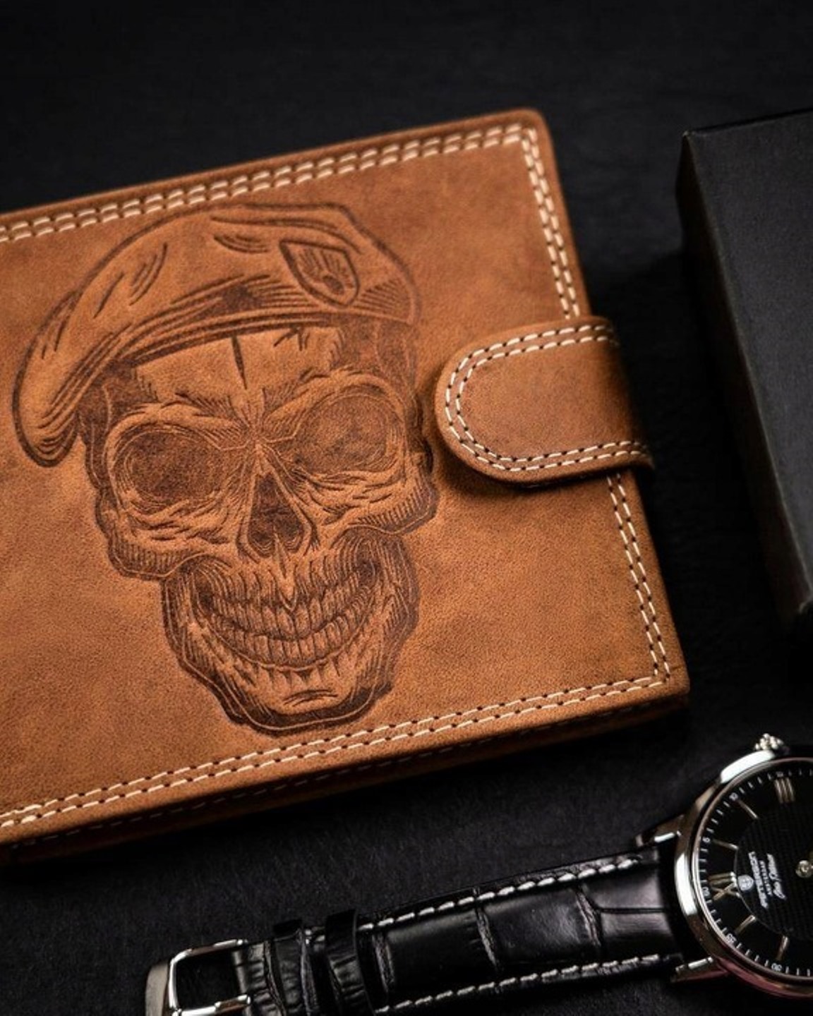 Портмоне чоловіче Animals World N992L-CHM-SKULL-COGNAC Портмоне чоловіче Animals World N992L-CHM-SKULL-COGNAC