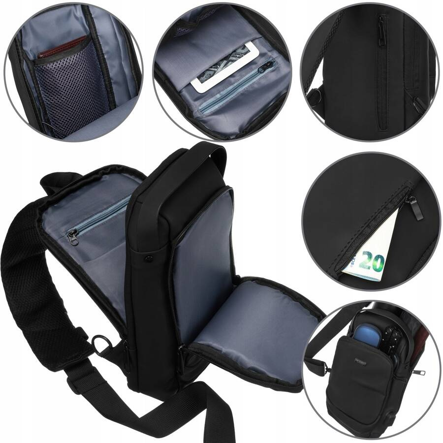 Сумка-слінг чоловіча PETERSON PTN-88040-Black Сумка-слінг чоловіча PETERSON PTN-88040-Black