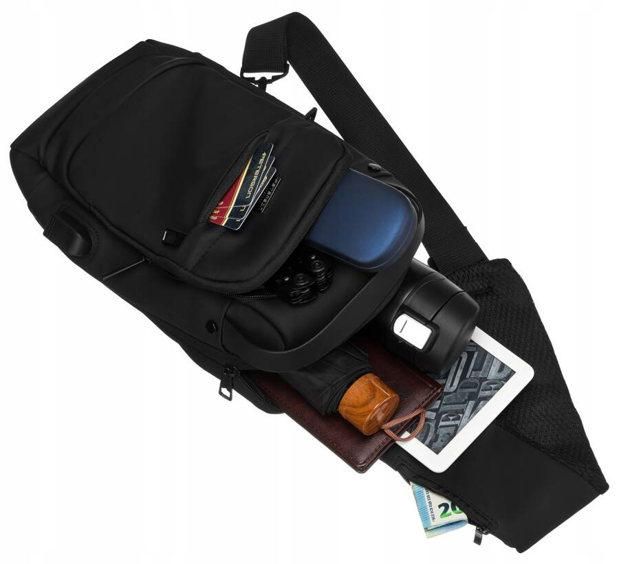Сумка-слінг чоловіча PETERSON PTN-88040-Black Сумка-слінг чоловіча PETERSON PTN-88040-Black